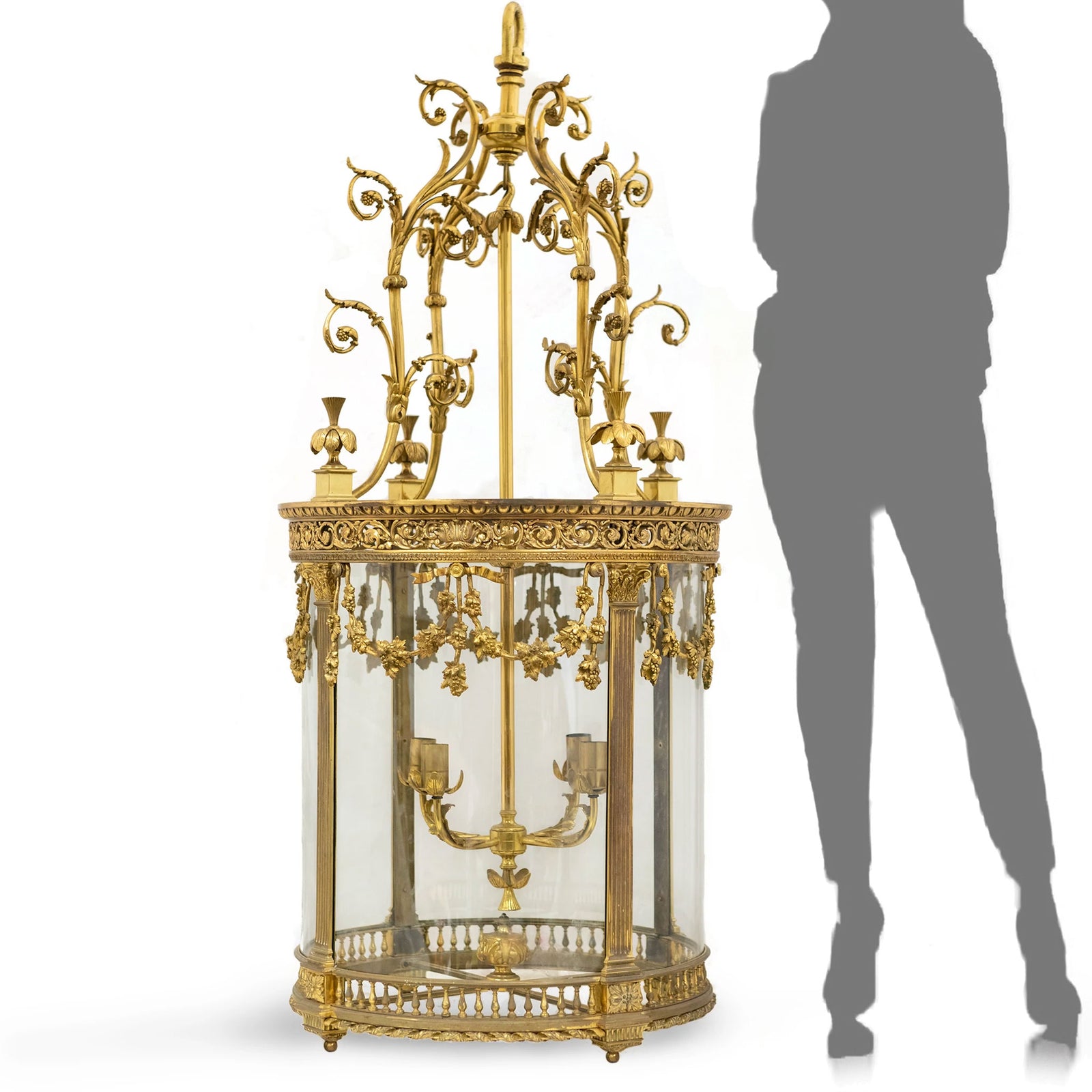 Reclaimed Antique Oversized Ornate French Brass Lantern | The Architectural Forum