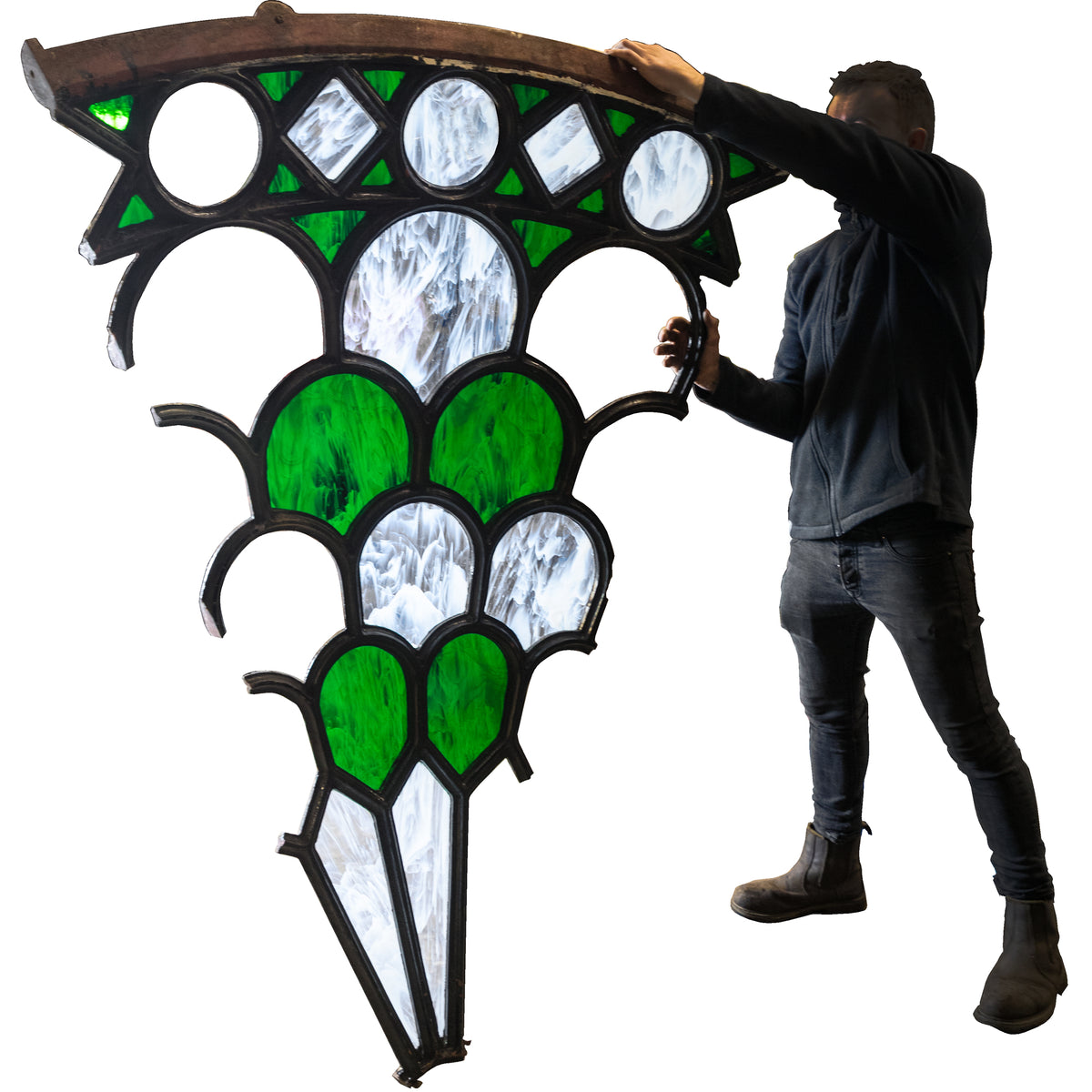 Magnificent Antique Domed Cast Iron Skylight with Stained Glass (3.5m) | The Architectural Forum