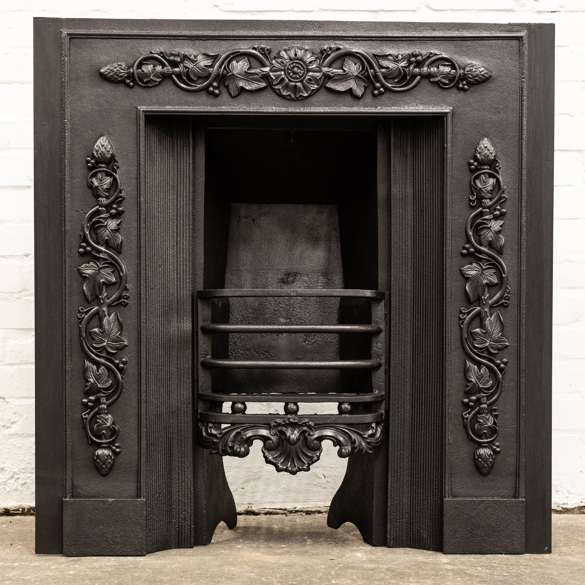 Antique Ornate Georgian Cast Iron Hob Grate - The Architectural Forum