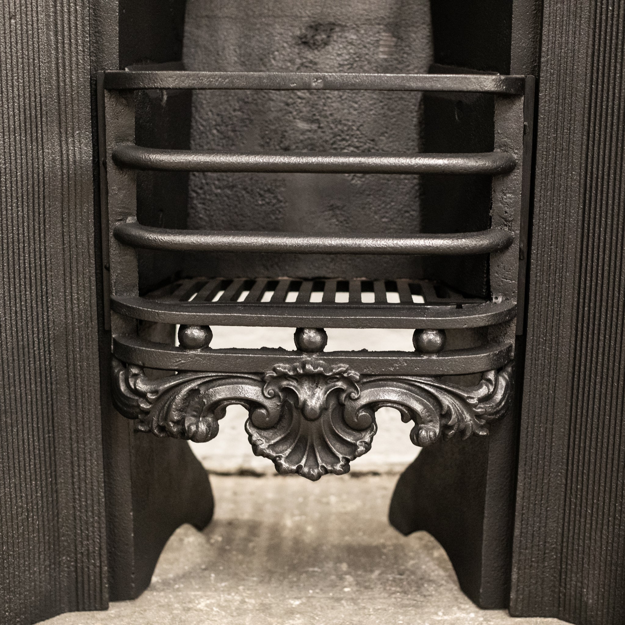 Antique Ornate Georgian Cast Iron Hob Grate - The Architectural Forum