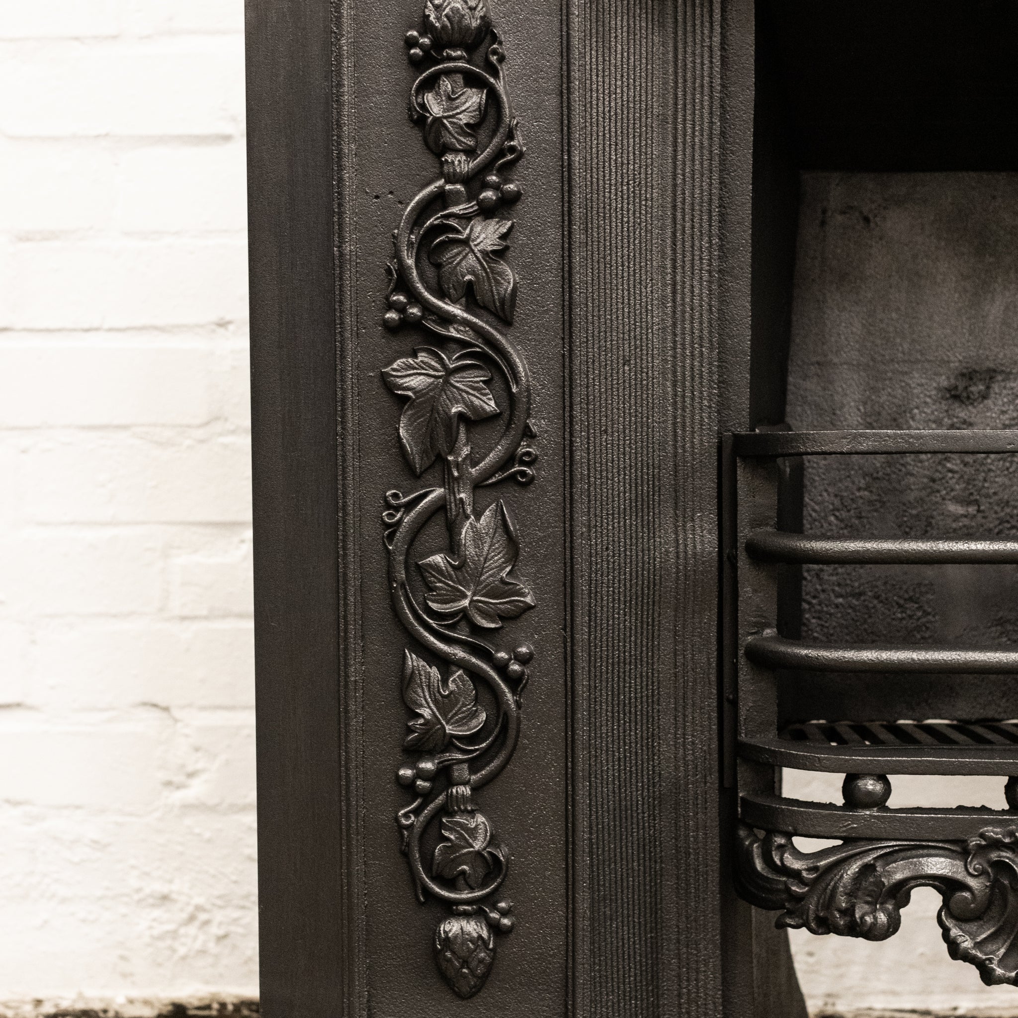 Antique Ornate Georgian Cast Iron Hob Grate - The Architectural Forum