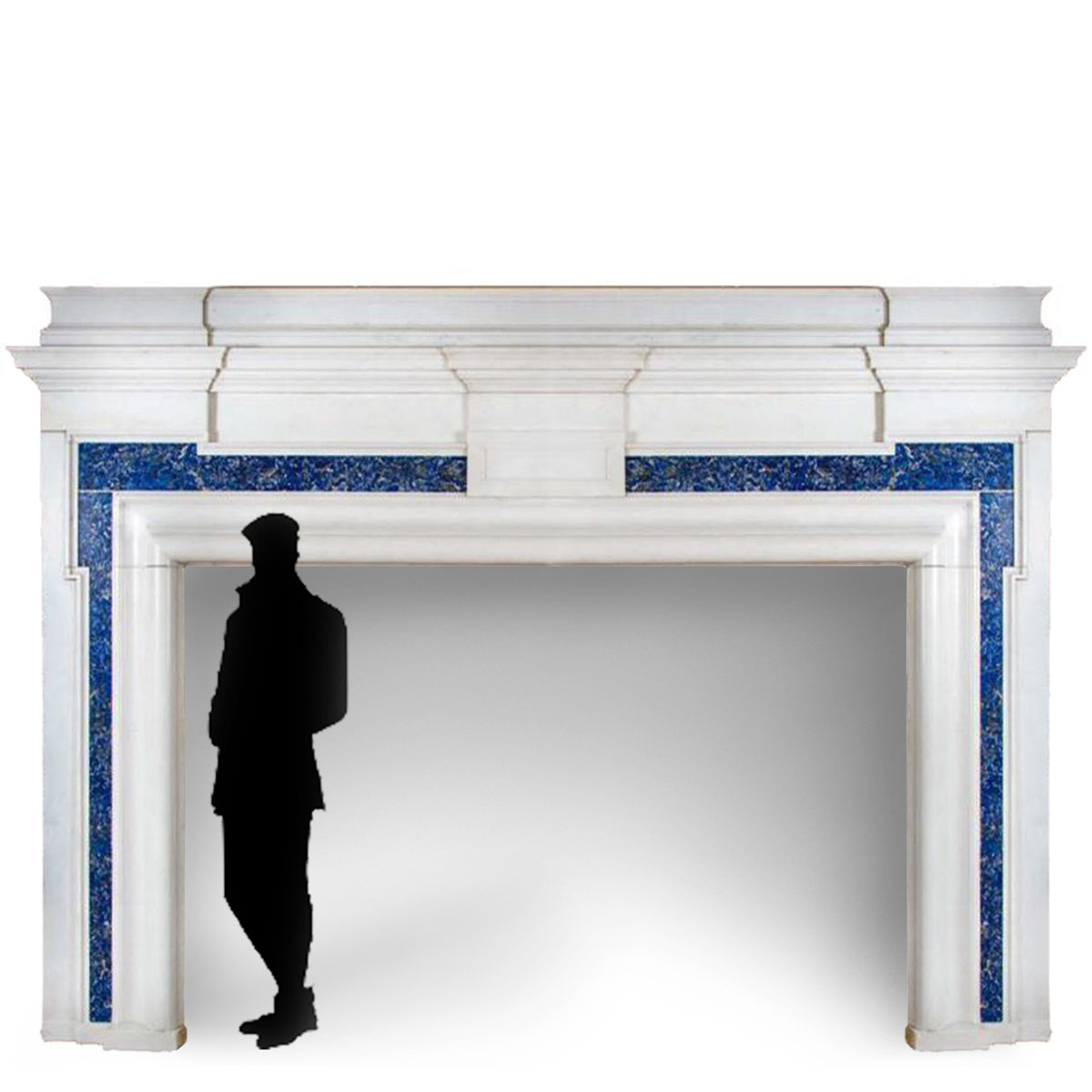 Monumental Antique Lapis Lazuli Marble Fireplace Surround | The Architectural Forum