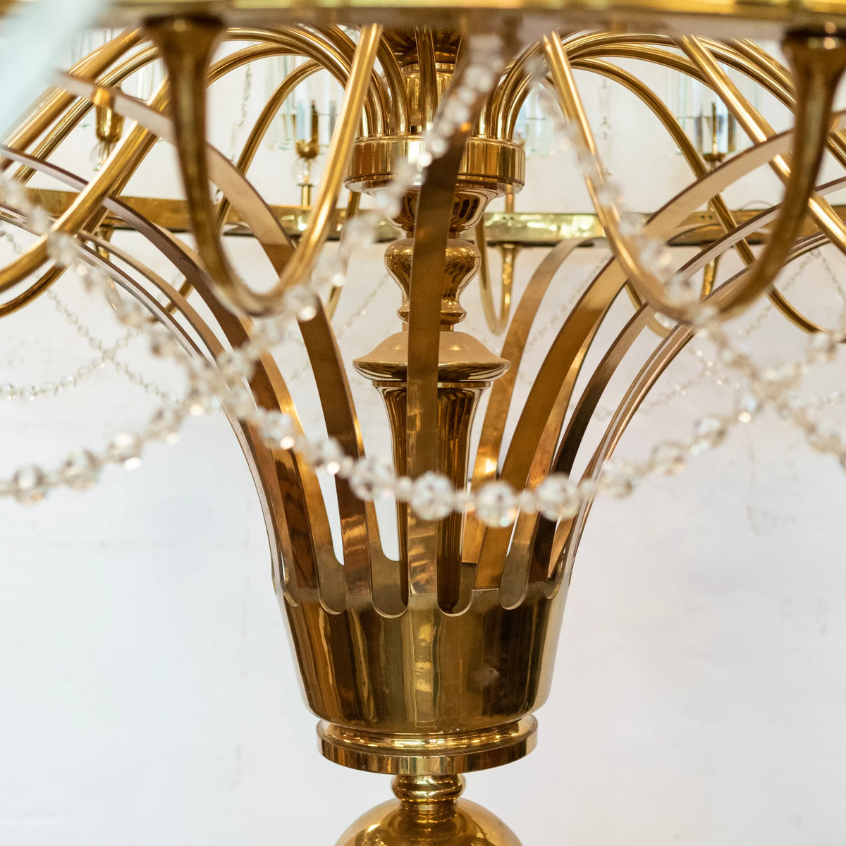 Giant Reclaimed Brass &amp; Crystal Chandelier | &gt;4m Tall | The Architectural Forum