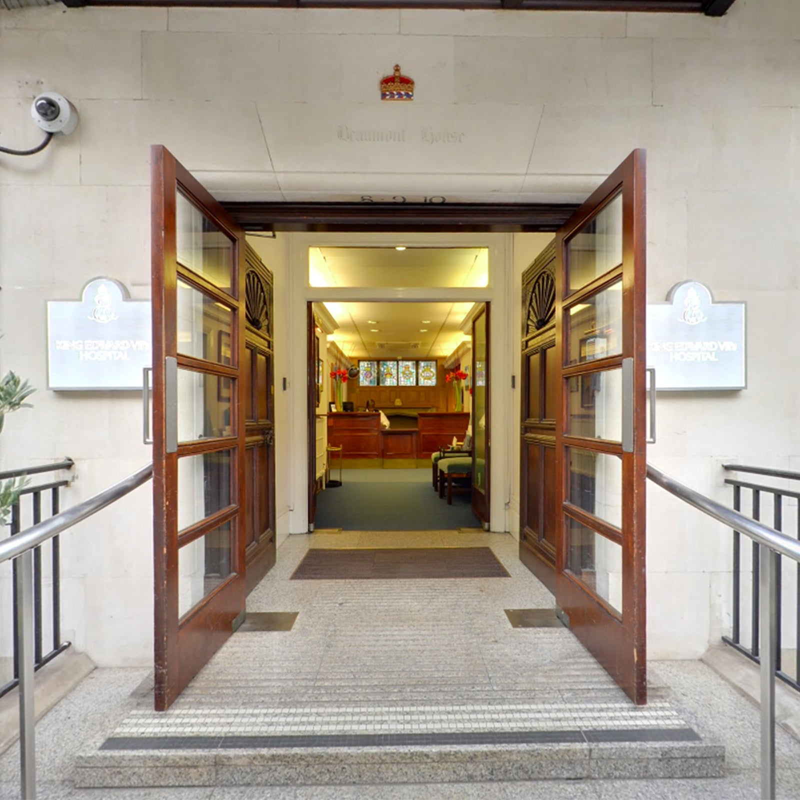 Carved Wooden Tudor Style Double Doors from King Edward VII Hospital | The Architectural Forum