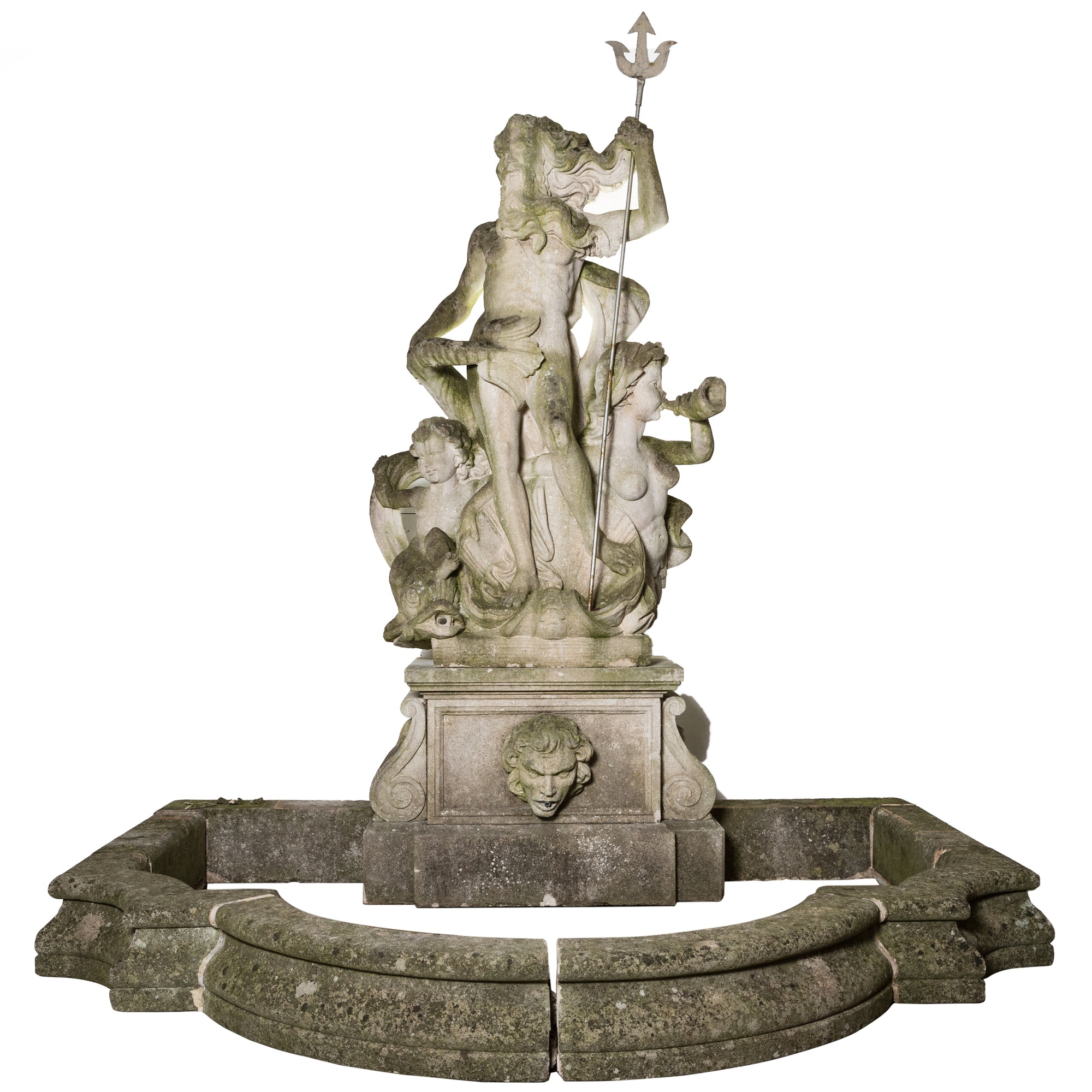 Spectacular Portland Stone Neptune / Poseidon Statue Fountain | The Architectural Forum