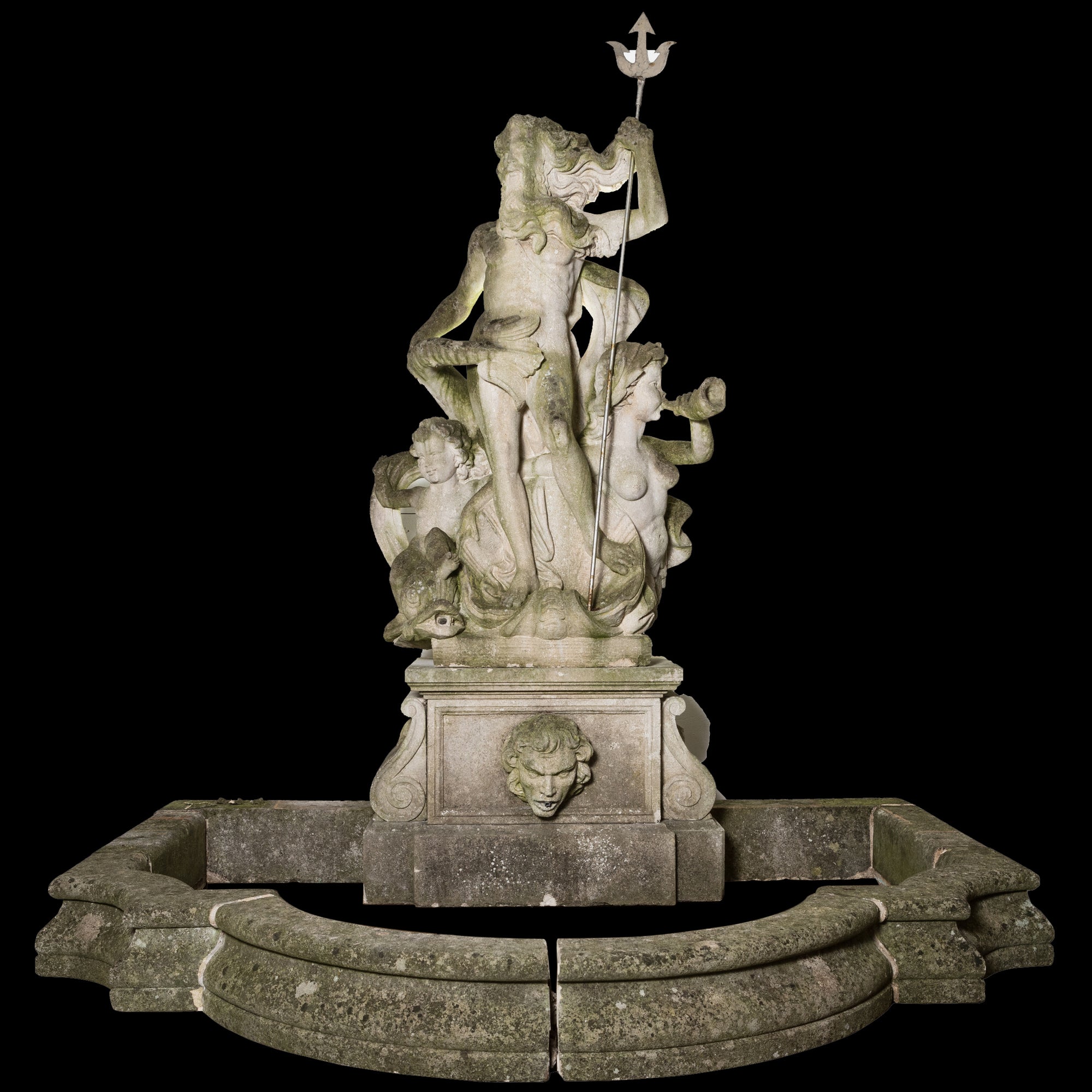 Spectacular Portland Stone Neptune / Poseidon Statue Fountain | The Architectural Forum