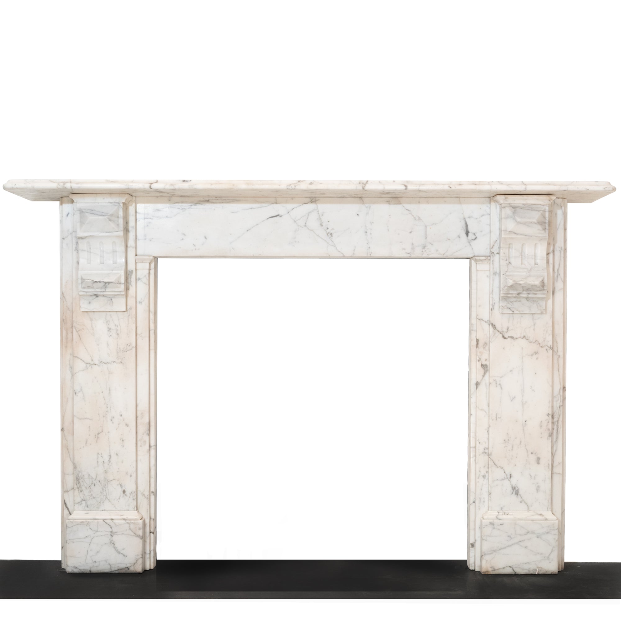 Antique Carrara Marble Fireplace Surround with Corbels | The Architectural Forum