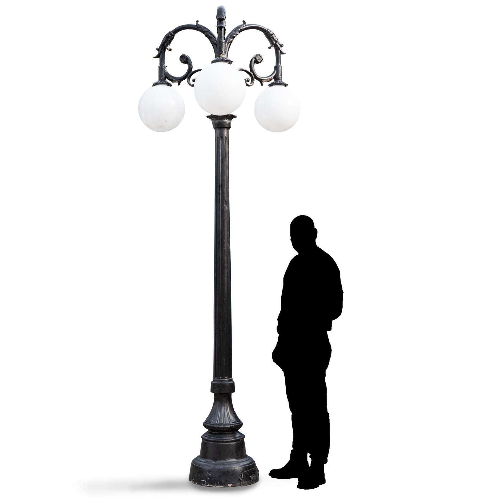 Reclaimed Globe Lamppost | Ornate Victorian Street Light (2 Available) | The Architectural Forum