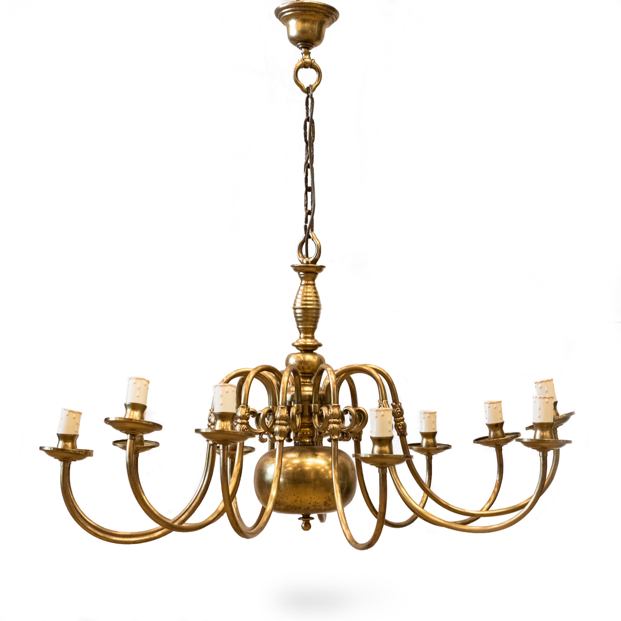 Reclaimed Large Brass Chandelier | 12 Arm | The Architectural Forum