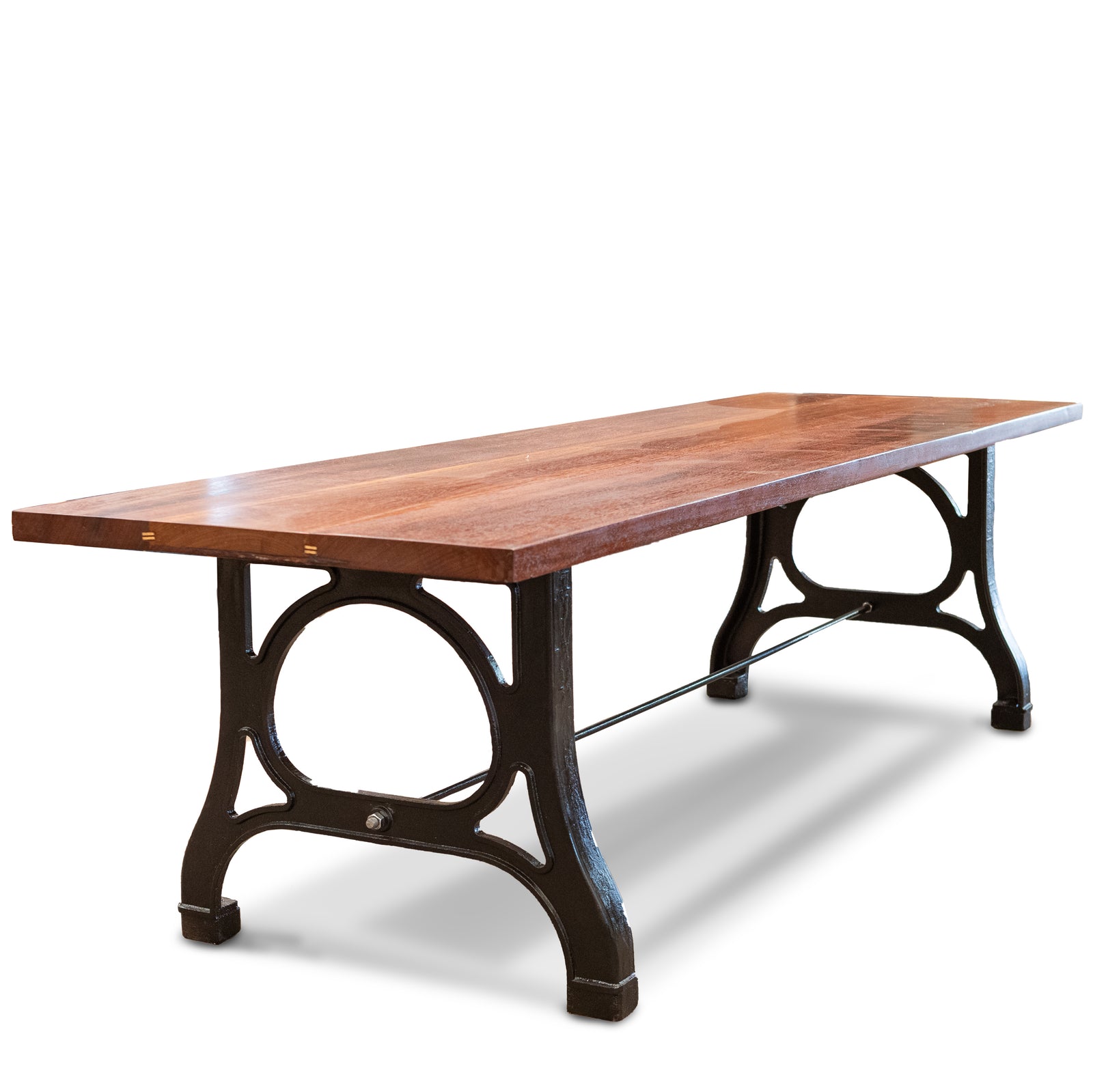 Teak Plank TopTable With Industrial Cast Iron Legs | The Architectural Forum