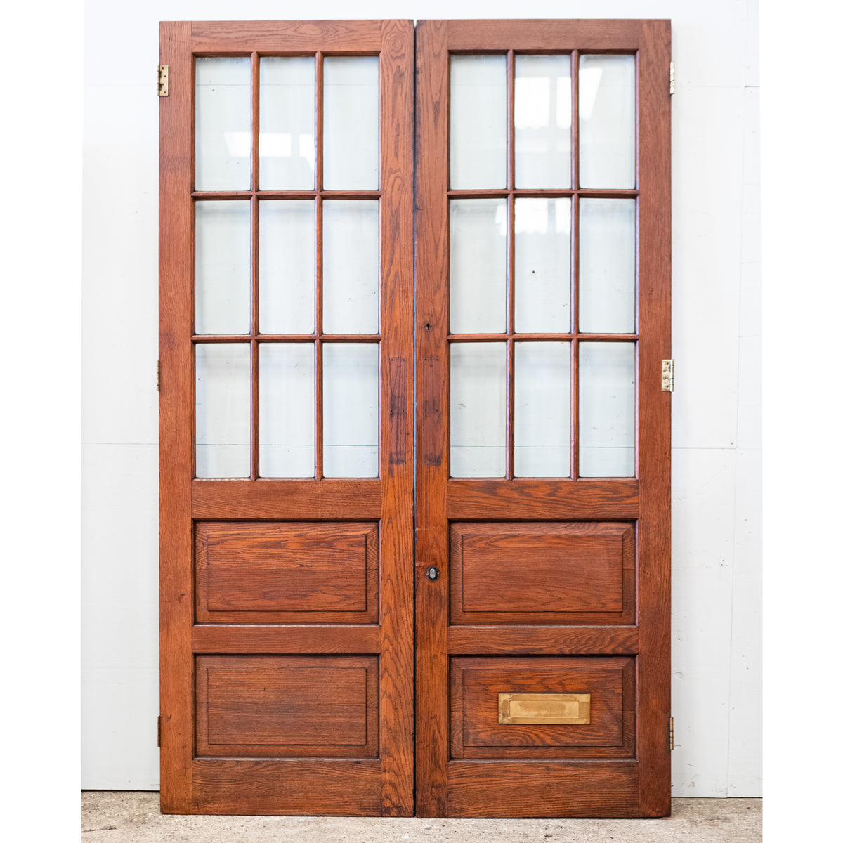 Large Antique Double Doors | Solid Oak Doors with Glazed Panels | The Architectural Forum