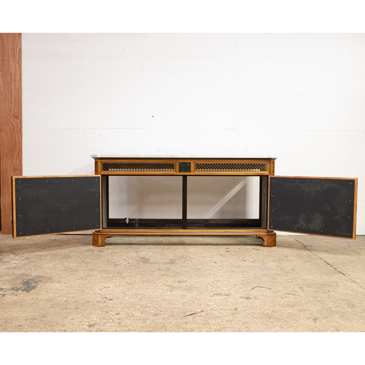 Reclaimed Console Table with Marble Top | Bar Counter | Reception Desk | Concealing Unit | The Architectural Forum