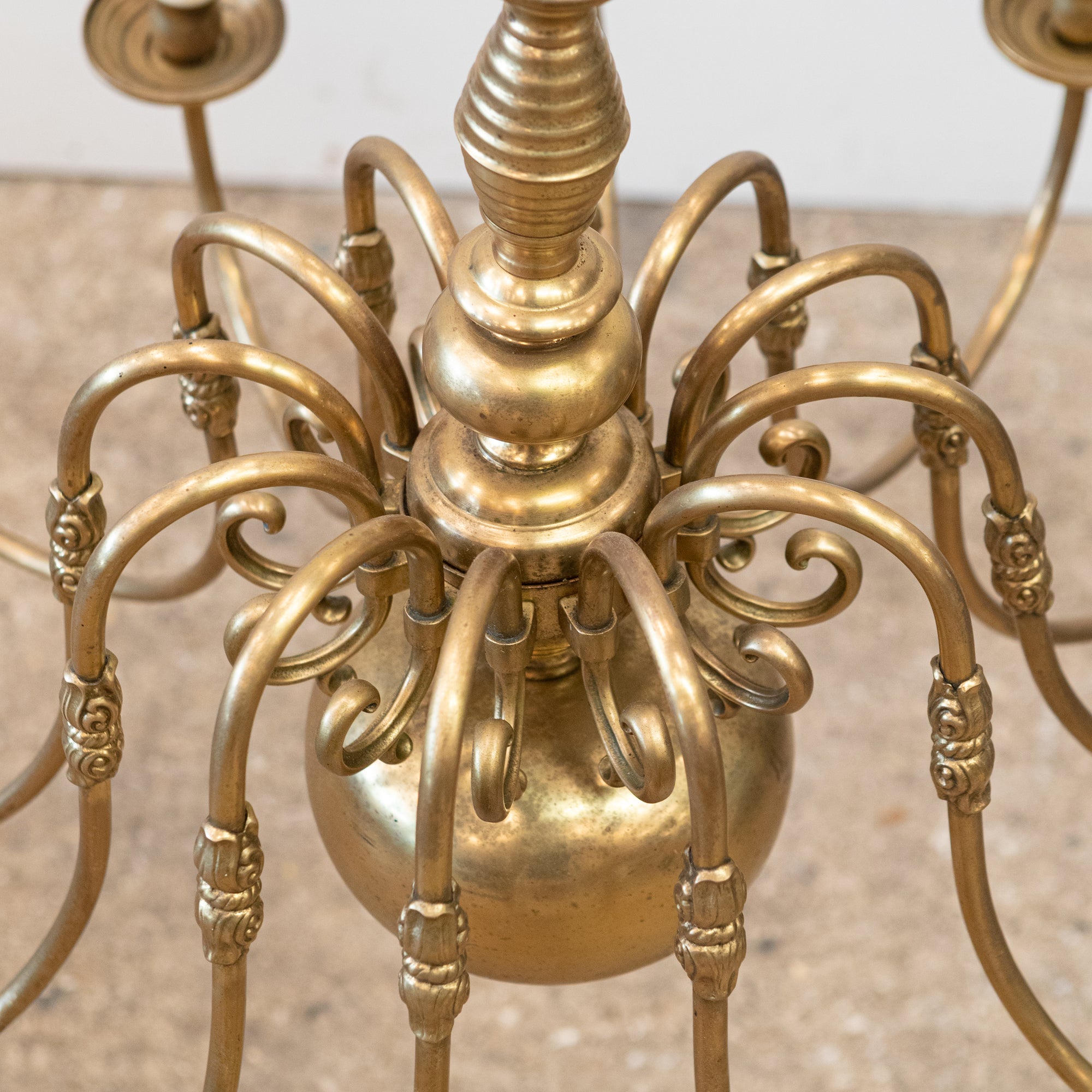 Reclaimed Large Brass Chandelier | 12 Arm | The Architectural Forum