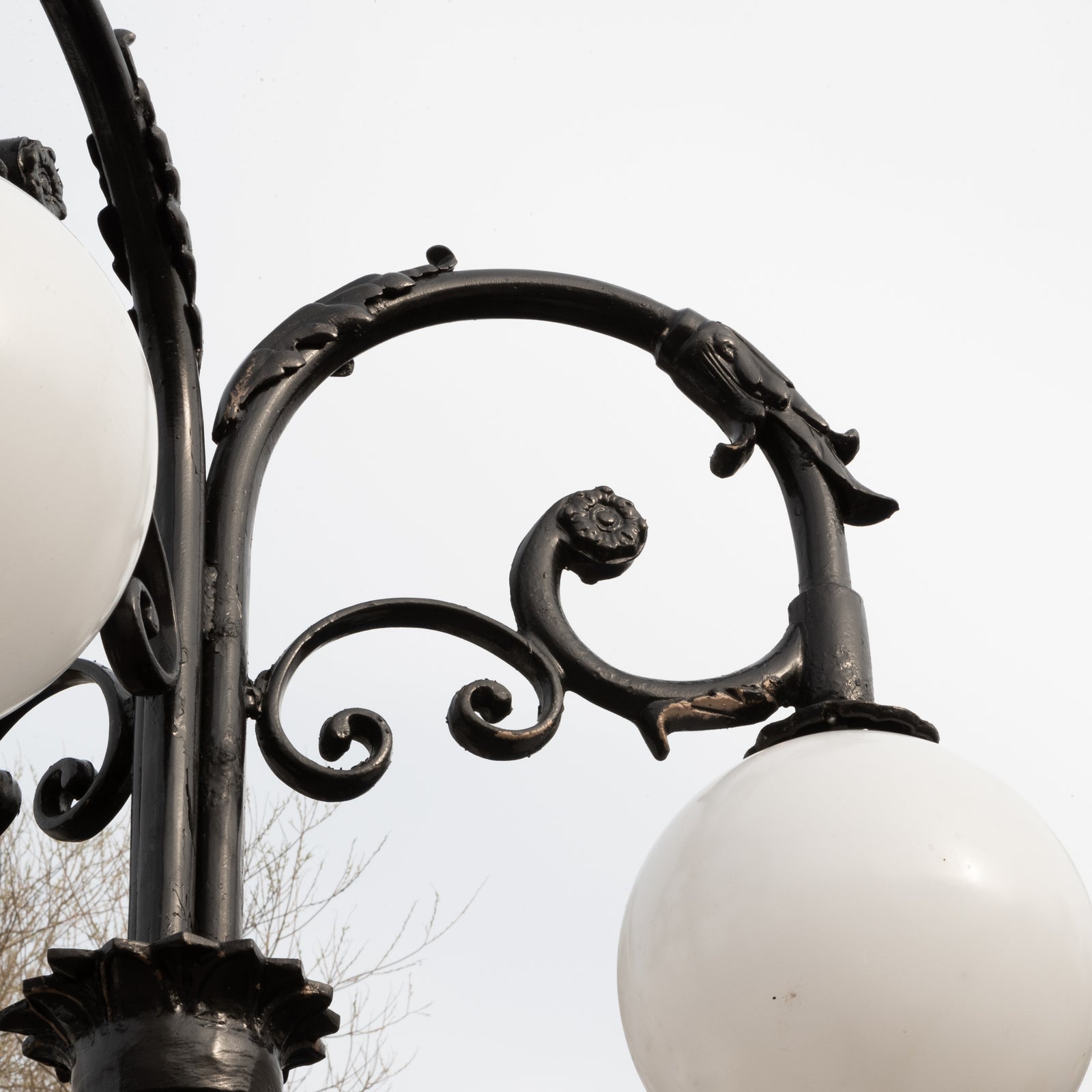 Reclaimed Globe Lamppost | Ornate Victorian Street Light (2 Available) | The Architectural Forum