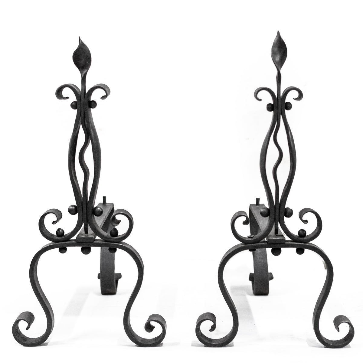 Ornate Antique Wrought Iron Firedogs | The Architectural Forum