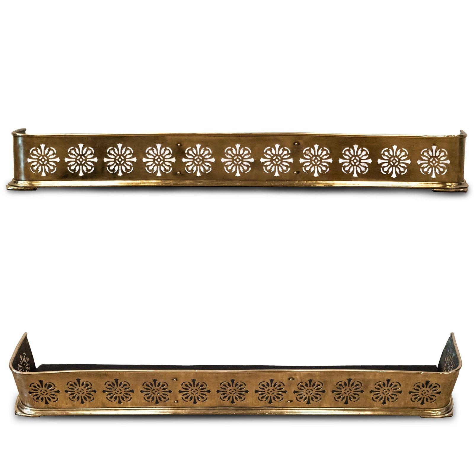 Antique Brass Fireplace Fender | The Architectural Forum