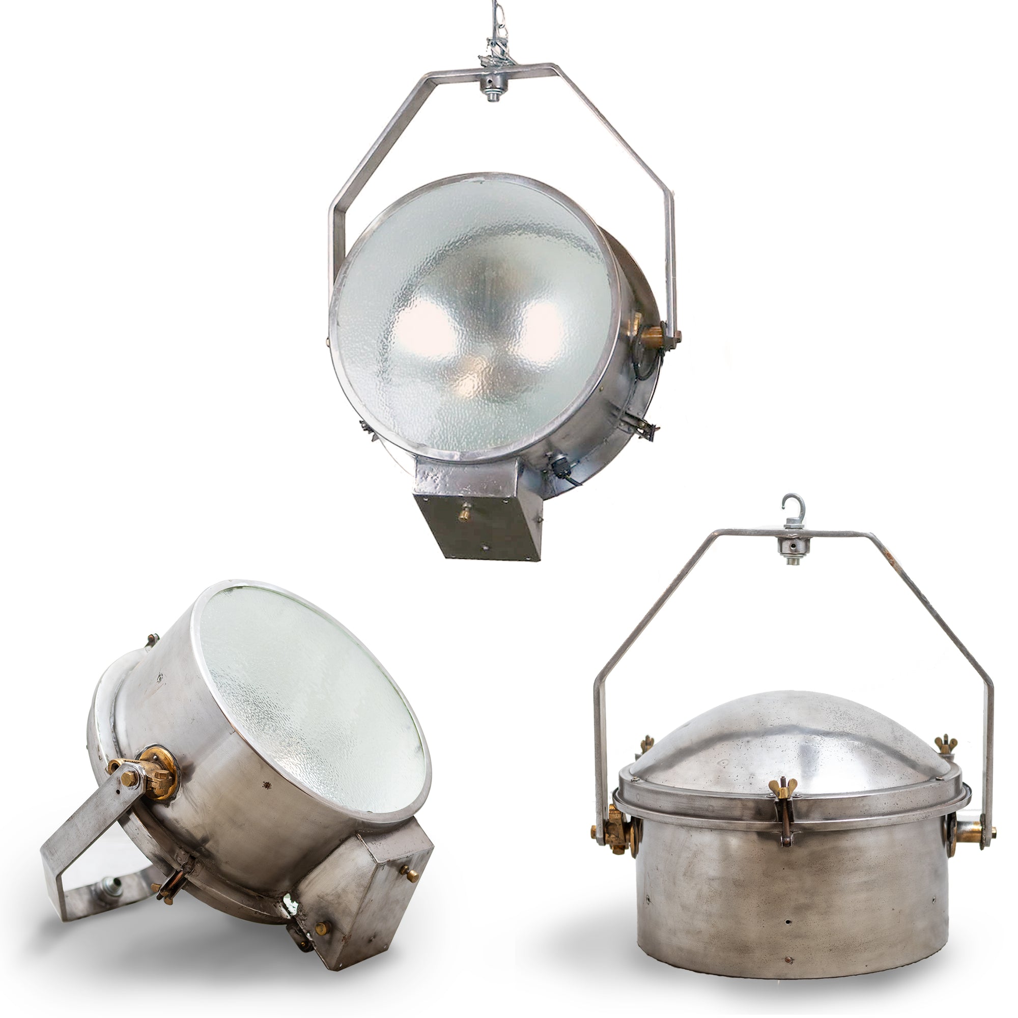 Reclaimed Industrial Polished Steel and Brass Lights | The Architectural Forum