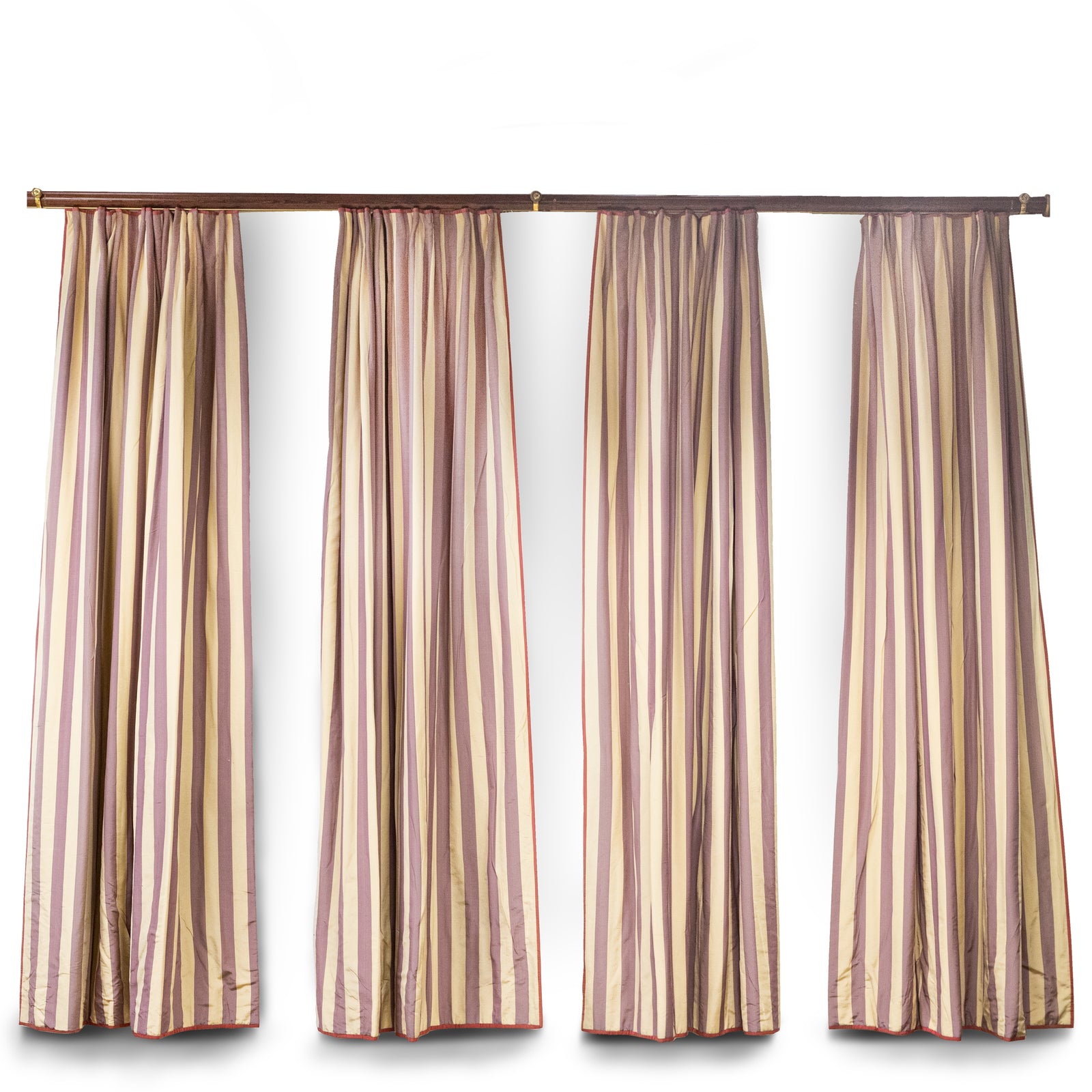 Reclaimed Long Brushed Silk Striped Curtains (290cm drop) | The Architectural Forum