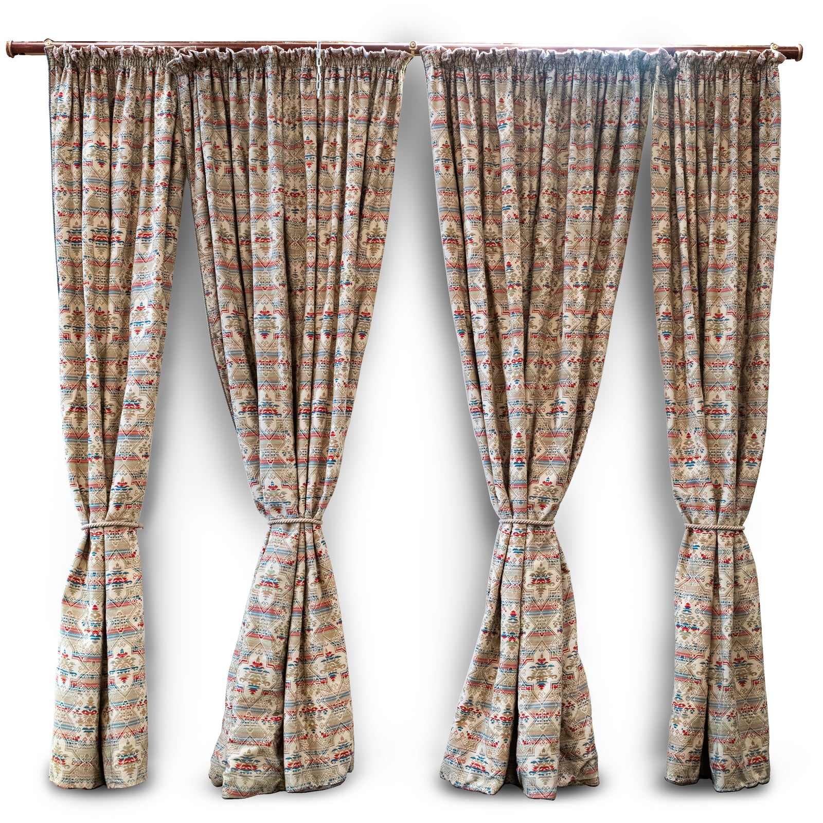 Reclaimed Heavy Tapestry Curtains with Tribal/Aztec Pattern | The Architectural Forum