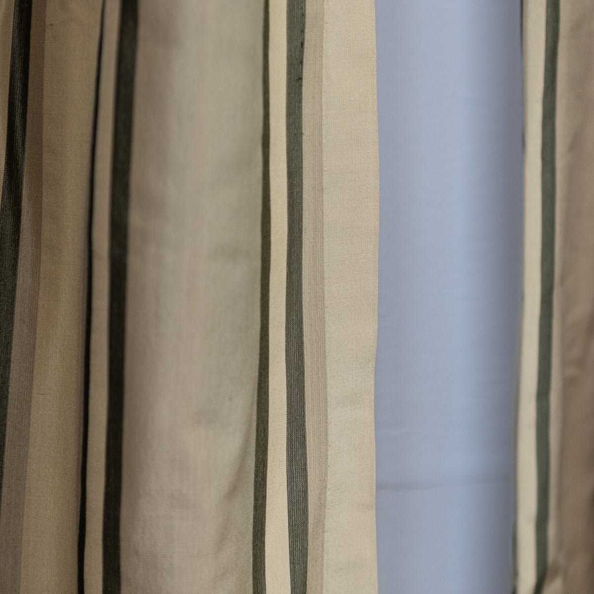 Reclaimed Extra Long Brushed Silk Striped Curtains | 2 Pairs Available | The Architectural Forum