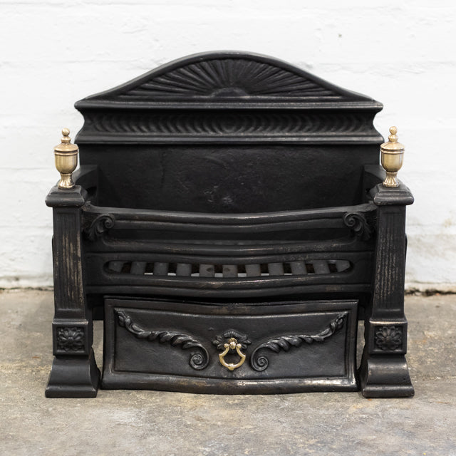 Reclaimed Cast Iron Fire Basket with Ball Finials | The Architectural Forum