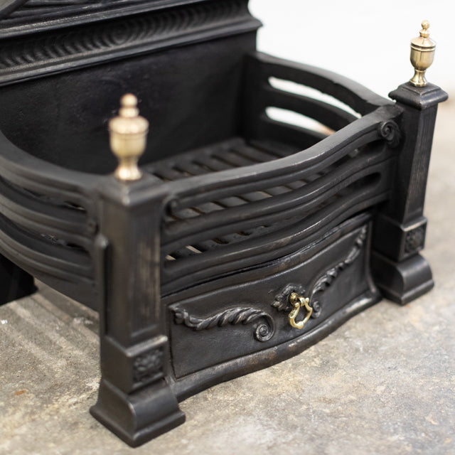 Reclaimed Cast Iron Fire Basket with Ball Finials | The Architectural Forum