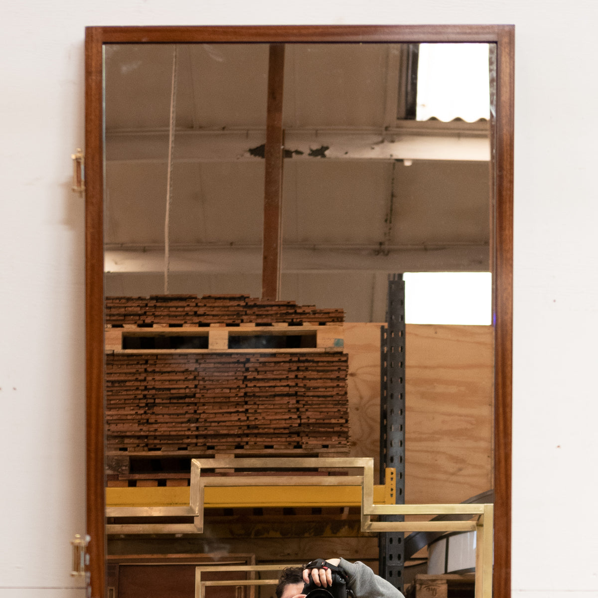 Reclaimed Flame Mahogany Mirrored Door | The Architectural Forum