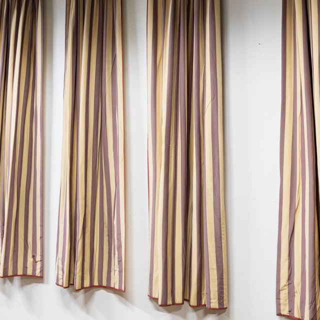Reclaimed Long Brushed Silk Striped Curtains (290cm drop) | The Architectural Forum