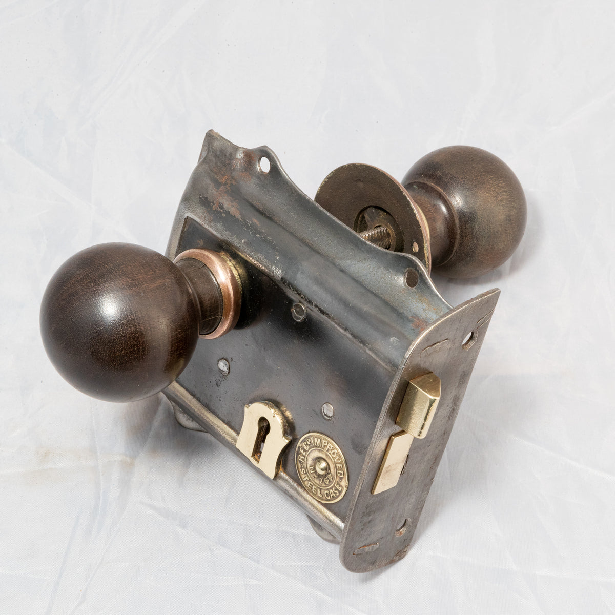 Reclaimed Rim Lock Complete with Wooden Handles | The Architectural Forum