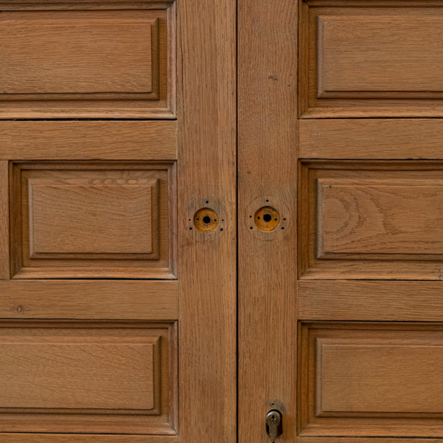 Large Reclaimed Panelled Oak Double Doors 234cm Wide x 244cm Tall | The Architectural Forum