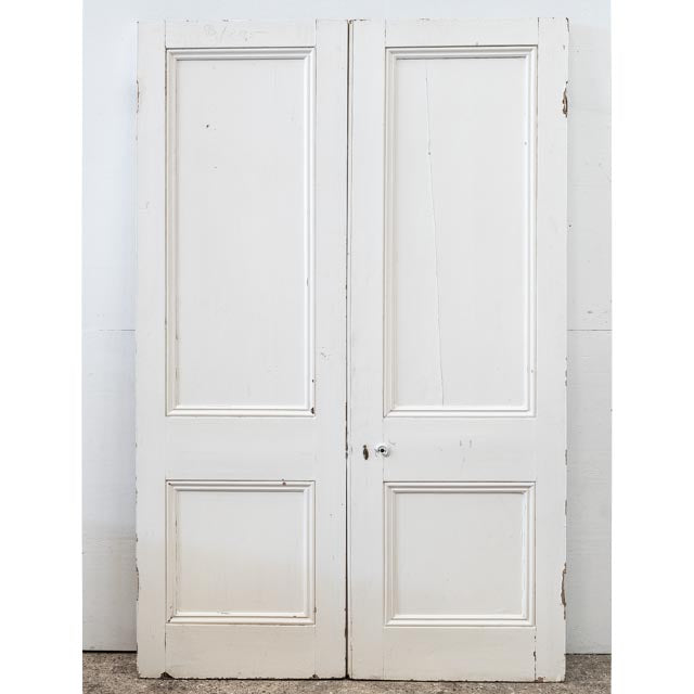 Antique Pine Double Doors 232.5cm x 151.5cm | The Architectural Forum