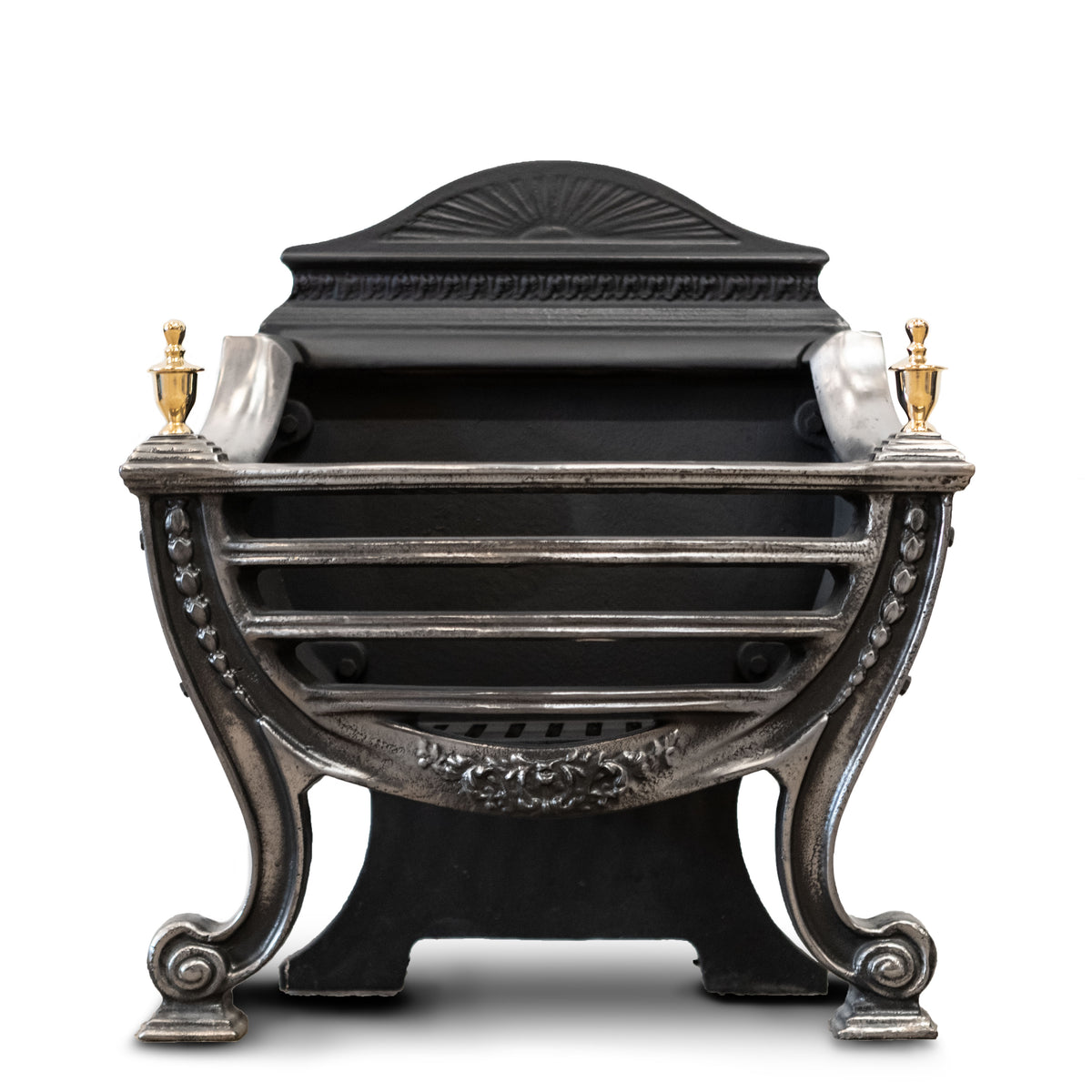 Victorian Style Cast Iron Fire Basket with Finials | The Architectural Forum