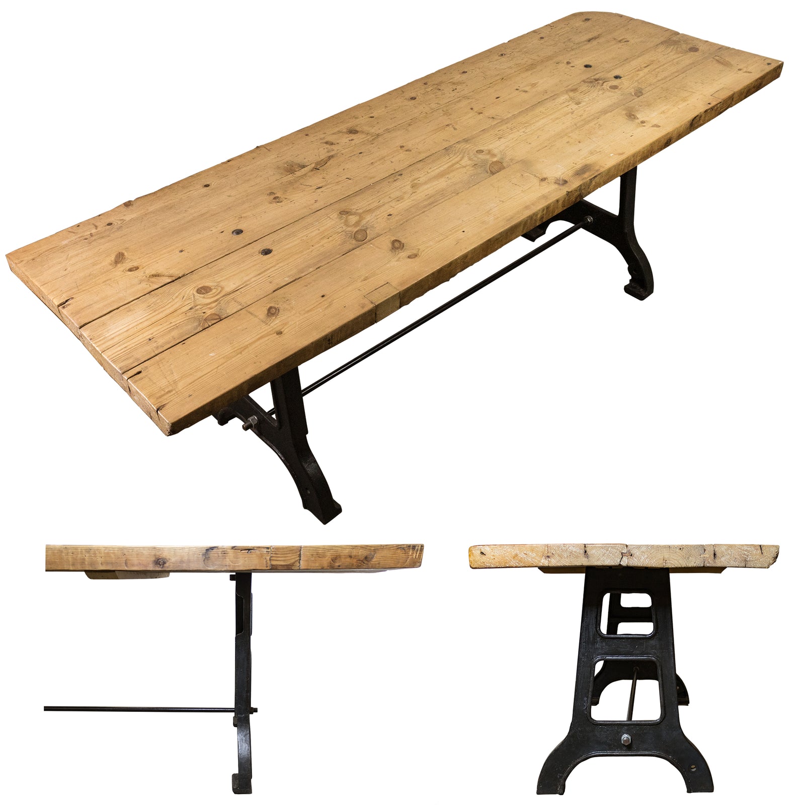 Antique Plank Top Table Refectory With Cast Iron Legs | The Architectural Forum