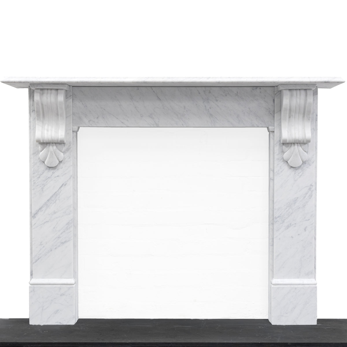 Victorian Style Surround With Corbels | Reclaimed Carrara Marble | Standard Size | The Architectural Forum