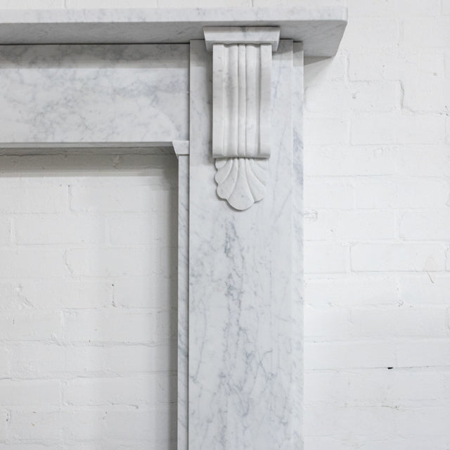 Large Victorian Style Carrara Marble Chimneypiece with Corbels | The Architectural Forum
