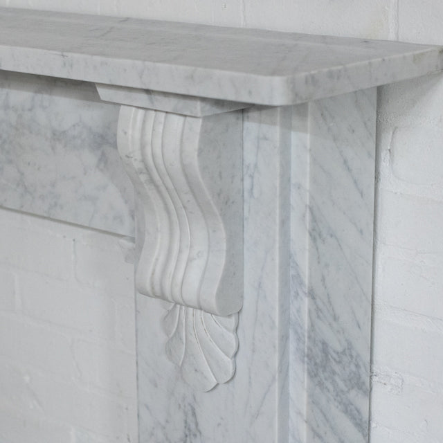 Large Victorian Style Carrara Marble Chimneypiece with Corbels | The Architectural Forum