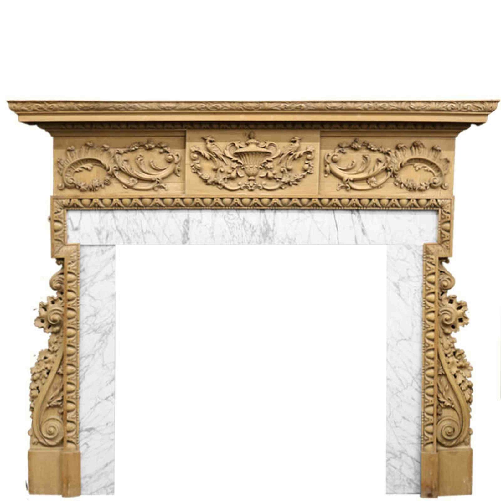 Antique Georgian Carved Pine Fireplace Surround | The Architectural Forum